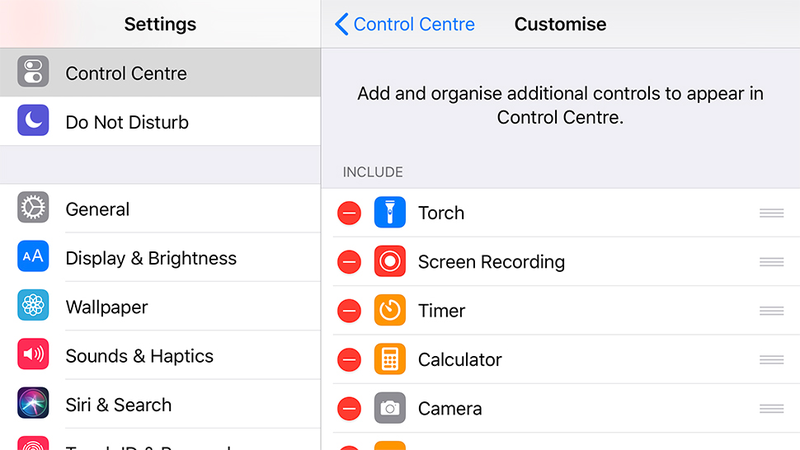 Control the Control Center. (Image: Screenshot)